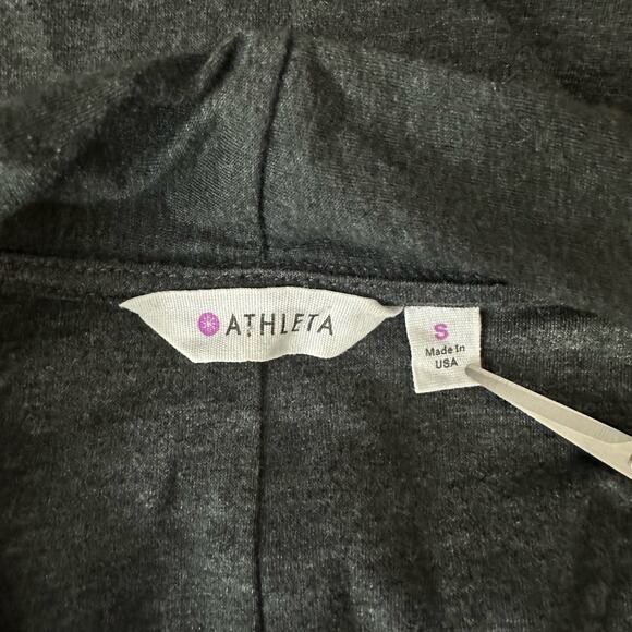 Athleta Gray Duet Faux Wrap Sleeveless Draped Asymmetrical Stretchy Dress Sz S - Picture 8 of 10